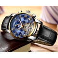 BIDEN 0191 Automatic Mechanical Wrist Men Watch Mens Moon Phase Watch Leather Watches Manufacturing